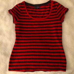 The Limited Red and Black Striped T Shirt Size XS Short sleeves